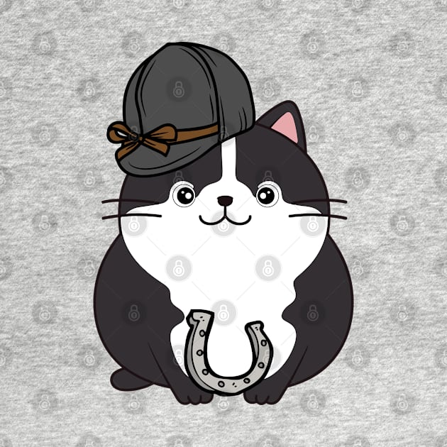 Funny fat cat is ready to ride a horse by Pet Station